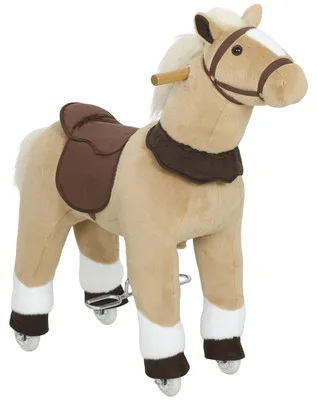 Produktbild von Reitpferd mit Sattel Rollen für Kinder 3-5 Jahre 80 cm Braun