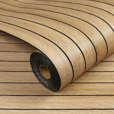 Produktbild von Selbstklebende Wandpaneele in Holzoptik, 3D-Holzwandpaneele, dunkelbraun, 90 cm x 5 m, selbstklebende Holzwandpaneele für Wohnzimmer, Esszimmer, Büro und Geschäftsräume.