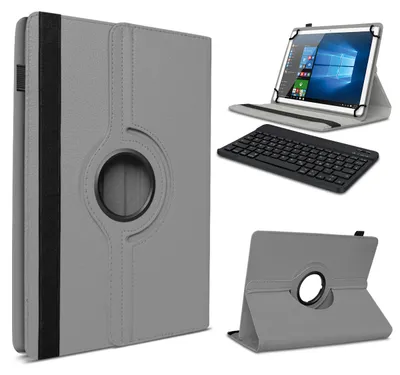 Produktbild von Tablet Hülle Tastatur Tasche für Tabwee T90 / W90 Schutzhülle Bluetooth KeyboardFarbe 360 Uni:Grau