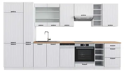 Image de Cuisine Vicco Fame-Line Blanc campagne/blanc 355cm , PT Chêne, Model 49282
