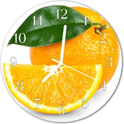 Produktbild von Glasuhr Wanduhr Küchenuhr Echt-Glas 30fi cm Orangen orange