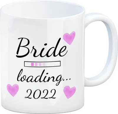Produktbild von Bride loading Tasse Kaffeetasse 2022 mit rosa Herzen