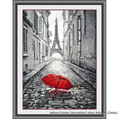 Produktbild von Oven Kreuzstichset "Regen in Paris", Zählmuster, 20x29cm