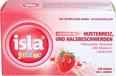 Produktbild von Isla Junior Pastillen bei Hustenreiz und Halsschmerzen, 50 St. Pastillen