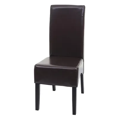 Immagine prodotto di Sedia da pranzo Latina, sedia da cucina, pelle ~ marrone, gambe scure