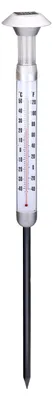 Produktbild von Grundig Außentemperatur Solar Thermometer - Solarthermometer für außen mit Licht - Gartenthermometer Mit Erdspieß - Kaltweißes Licht