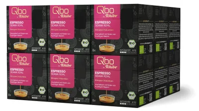 Produktbild von Tchibo Qbo Espresso Sidama Royal Premium Kaffeekapseln, 144 Stück - 18x8 Kapseln (Espresso, Intensität 4/10, aromatisch fruchtig), nachhaltig, -Siegel, aus 70% nachwachsenden Rohstoffen¹