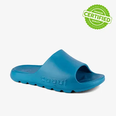 Produktbild von Damen Pantoletten aus Coquiair-Material, Ozeanblau, leicht, strapazierfähig, minimalistisch