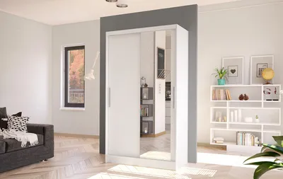 Produktbild von Moderní šatní skříň BRUNO 6 - šířka 100 cm, bílá