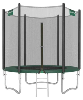 Immagine prodotto di Trampolino da 3 metri con rete di sicurezza - Nero e blu - 183x230 cm - Portata massima 100 kg