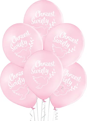 Zdjęcie produktu dla balony 30cm Chrzest Św. różowe 6szt.
