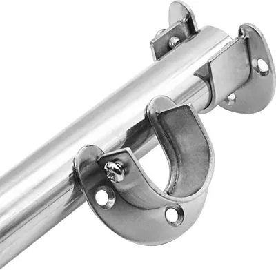 Produktbild von U-förmige Halterungen - robust und einfach zu installieren - Set von 2 - Silber - rostfreier Stahl