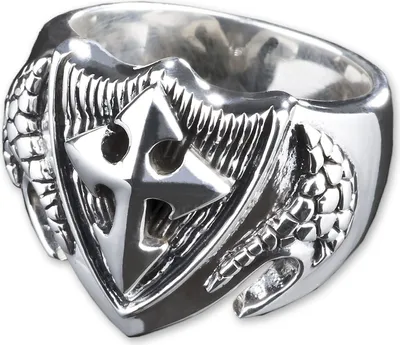 Produktbild von viva-adorno Gr. 65 (20,6 mm Ø) Herren Ring Kreuz Wappen Tempelritter Siegelring 925 Sterlingsilber SR33,
