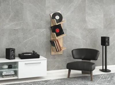 Produktbild von VCM Holz Wandregal | Wandboard mit drei großen Fächer | Platz für 100 Schallplatten | kann auch für Bücher verwendet werden | Maße: H. 106 x B. 33 x T. 26 cm - Sulda