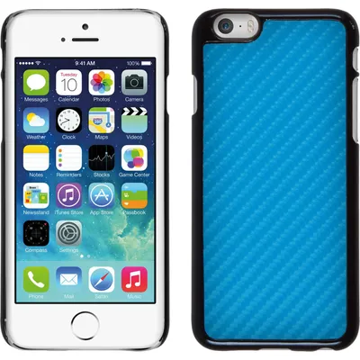 Produktbild von PhoneNatic Case kompatibel mit Apple iPhone 6s / 6 - Hülle blau Carbonoptik Hard-case + 2 Schutzfolien