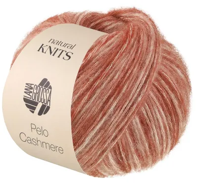 Produktbild von Lana Grossa PELO CASHMERE 50 g begeistert mit einer flauschigen Netzgarnstruktur Farbe 009 - Rosenholz/Rohweiß