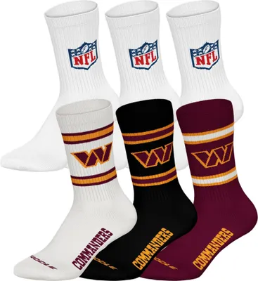 Produktbild von NFL Uni Socken, 6er Pack - NFL Teams, 6Pack Crew Socks, Football, Logo, Baumwollmischung Washington Commanders/Weiß 39-42