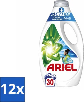 Produktbild von Ariel Flüssigwaschmittel + Active Odor Defense - 30 Wäschen - 1,35 Liter - Vorteilspack - 12 Stücke