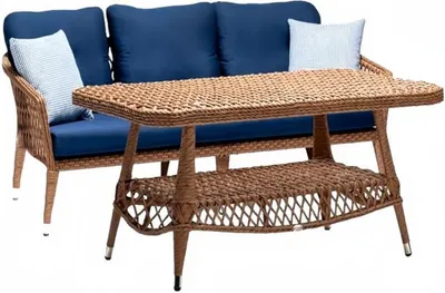 Immagine prodotto di Divano 3 posti marrone set tavolino divani tre posti rattan lusso moderno