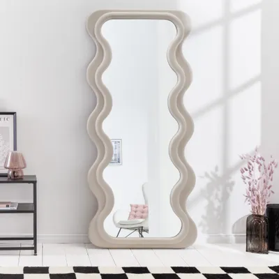 Produktbild von riess-ambiente Design Wandspiegel CURVY 160cm greige Spiegel Ganzkörperspiegel Flurspiegel Dekospiegel