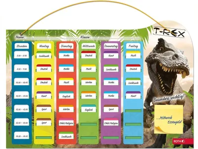Obrázok produktu pre ROTH 679267 ROTH Klipp & Klar "Tyranosaurus" rozvrh hodín s pevnou rukoväťou