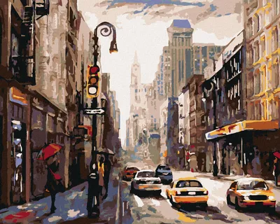 Produktbild von Zuty - Malen nach Zahlen - FRAU MIT REGENSCHIRM IN NEW YORK, 40x50 cm, ohne Keilrahmen