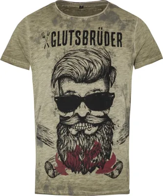 Produktbild von Trachtenshirt Glutsbrüder oliv M