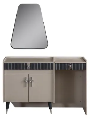 Image de Coiffeuse En Bois Beige Table De Maquillage Design Miroir JVmoebel