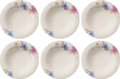 Produktbild von Villeroy & Boch Mariefleur Gris 6er Set Suppenteller 23 cm Porzellan