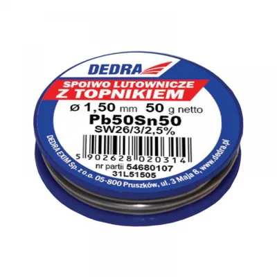 Immagine prodotto di DEDRA Cín s tavidlom, 1,5 mm, 50 g, 60%SN, Pb60Sn40 - 31L51505