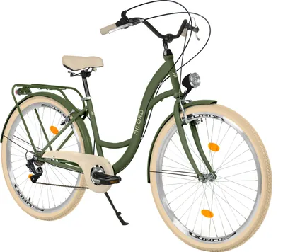 Produktbild von Milord Komfort Fahrrad Retro Vintage Damenfahrrad, 28 Zoll, Grün-Creme, 7 Gang Shimano