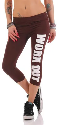 Produktbild von Leggings WORK OUT 3/4 Sporthose Baumwolle; Braun S/36