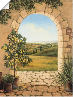 Produktbild von ARTland Poster Zitronenbaum vorm Torbogen Größe: 45x60 cm