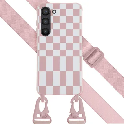 Immagine prodotto di Selencia Custodia in silicone con cinturino rimovibile Samsung Galaxy S23 - Irregular Check Sand Pink