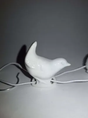 Produktbild von Porzellan Tropfenfänger Wasseramsel, weiß, für Kaffee- oder Teekannen, Figur Tier Vogel