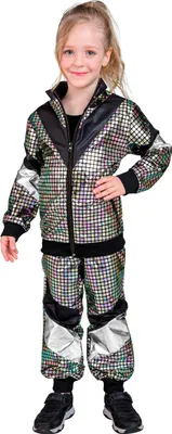 Immagine prodotto di Tuta riflettente anni '80 per bambini - tuta da jogging - taglia 116 - 164cm Retro M - 140 cm - 8-10 anni