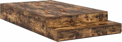 Zdjęcie produktu dla vidaXL Rama łóżka do przechowywania dąb wędzony 120 cm materiał drewnopochodny