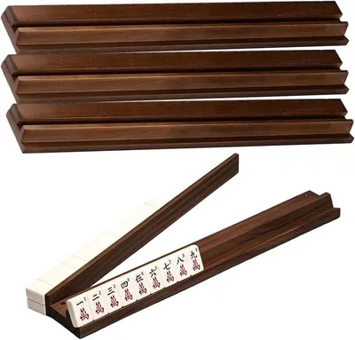 Image de Support en bois pour jeu de Mahjong. Accessoire pour jeux de société