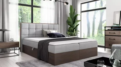 Obrázok produktu pre Manželská posteľ 160x220 CHANTELLE 1 - tmavý dub / popolavá + topper