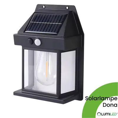 Produktbild von LUMILED LED Solar Wandleuchte Solarlampe Außenwandlampe mit Bewegungsmelder Warmweiß 3000K Außen Sicherheitslampe Gartenleuchte Wegbeleuchtung IP44