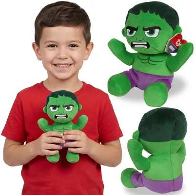 Produktbild von TY MARVEL Hulk Plüschmaskottchen, Plüschtier, Kuscheltier Beanie Babies, weiches Sensorikspielzeug 20 cm