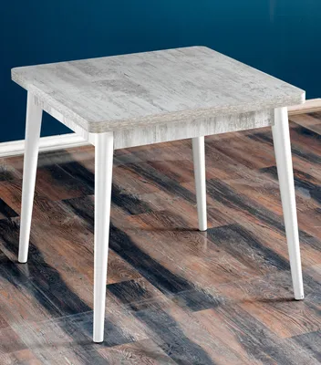Produktbild von Skye Decor, Hochwertiger Esstisch, 80 x 76,5 cm, Antik und Weiß | 100% melaminbeschichtete Spanplatte, 18 mm dick | Skandinavisches Design mit Holzbeinen, ideal für Ihr Zuhause.