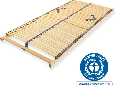 Produktbild von Lattenrost 90x200 cm fertig montiert Blauer Engel- 42 Latten 7-Zonen Traglast ca. 150 Kg Birkenschichtholz  Germany