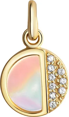 Produktbild von V Anhänger 925/- Sterling Silber 1,7cm gelb Zirkonia 271240187