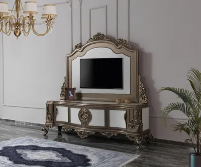 Zdjęcie produktu dla Stojak RTV do salonu Kredens RTV niski stolik drewniany brązowy