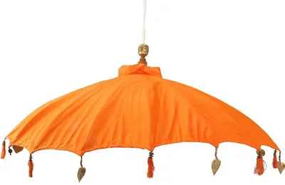Produktbild von Bali Sonnenschirm Hängend Balinesischer Schirm Garten Baumwolle Baldachin zum aufhängen ca. 180 Ø cm Variante, Hängende Schirme:Orange