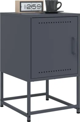 Produktbild von vidaXL Nachttische 2 Stk. Anthrazit 36x39x60,5 cm Stahl