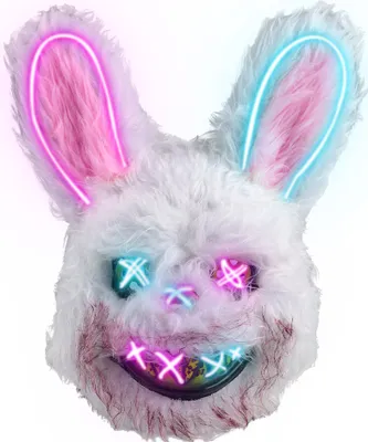 Produktbild von LED Halloween Maske, Bloody Bunny Maske, Horror Tier Maske, Halloween Horror Masken, Böse blutige Kaninchen Maske für Halloween Partys Dekoration Requisiten