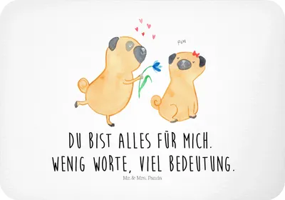 Produktbild von Mr. & Mrs. Panda magnet Mops Verliebt - Weiß - Geschenk, büromagnet, Möpse, Hund, haftmagnet, Sprüche, Liebe, Kühlschrankmagnet, Notizhalter, Pure, whiteboardmagnet