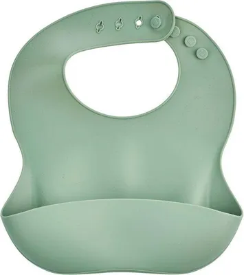 Obrázek produktu pro Silikonová bryndáček Thermobaby, s lapačem, pružný, nepropustný, zelený kaktus